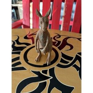 Vintage Kangaroo Animal Figure Realistic Wildlife Toy PVC Educational Plastic